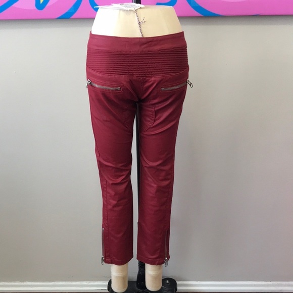 Isabel Marant puor H&M Red Motorcycle Pants NWT - Picture 5 of 8